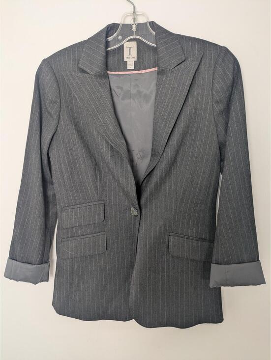 Tristan Jackets & Blazers - Tristan Gray Pinstripe Blazer Women’s Size 1 Made in Canada Career Jacket